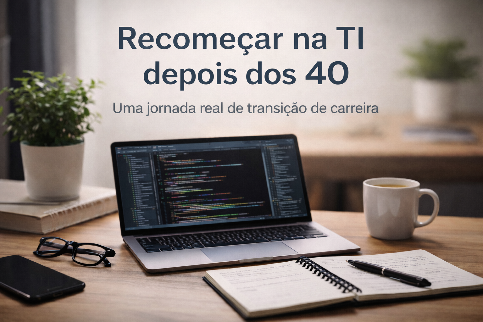 Capa do artigo: Recomeçar na TI depois dos 40